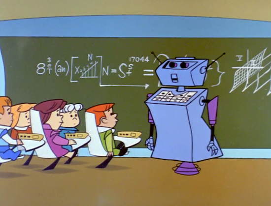 The idea of robots teaching children was far-fetched in the 1960s, but how does this image compare/contrast with the actual classrooms of today?