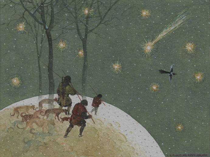 Konstantin Kalynovych – Brueghel on the Moon_Gouache