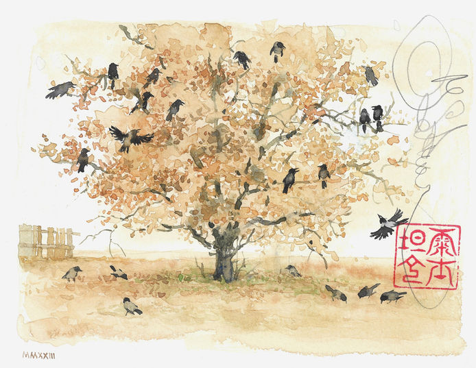 Konstantin Kalynovych – The Black Fruits of Autumn_Watercolour