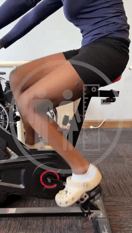 patient with height shortening surgery rides a bicycle