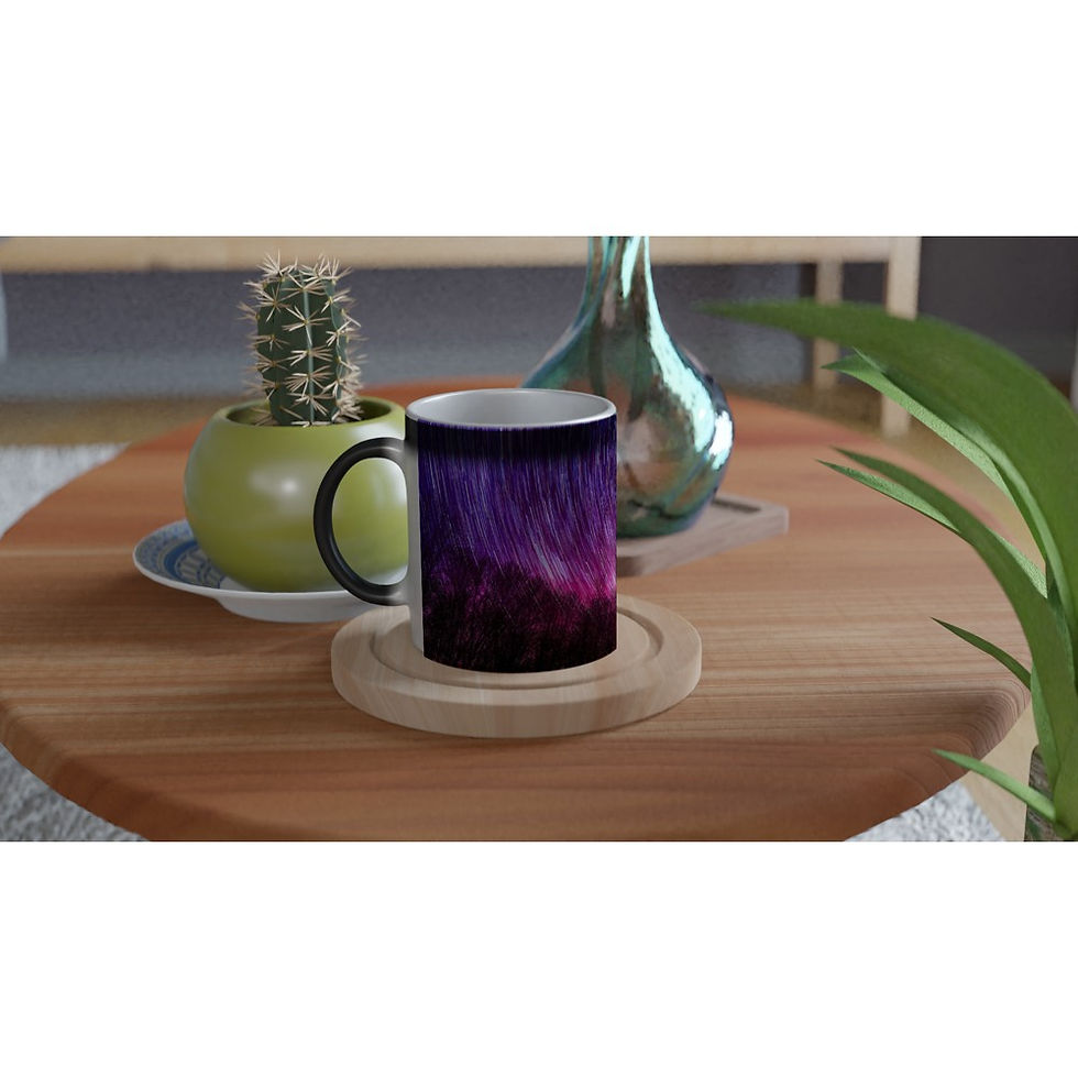 Thumbnail: Magic 11oz Ceramic Mug - Rainbow Aurora Star Trails
