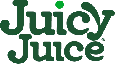 Green Juicy Juice logo with stylized text and a small green dot above the "i".