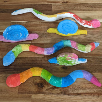 Serpents et escargots en pâte à sel