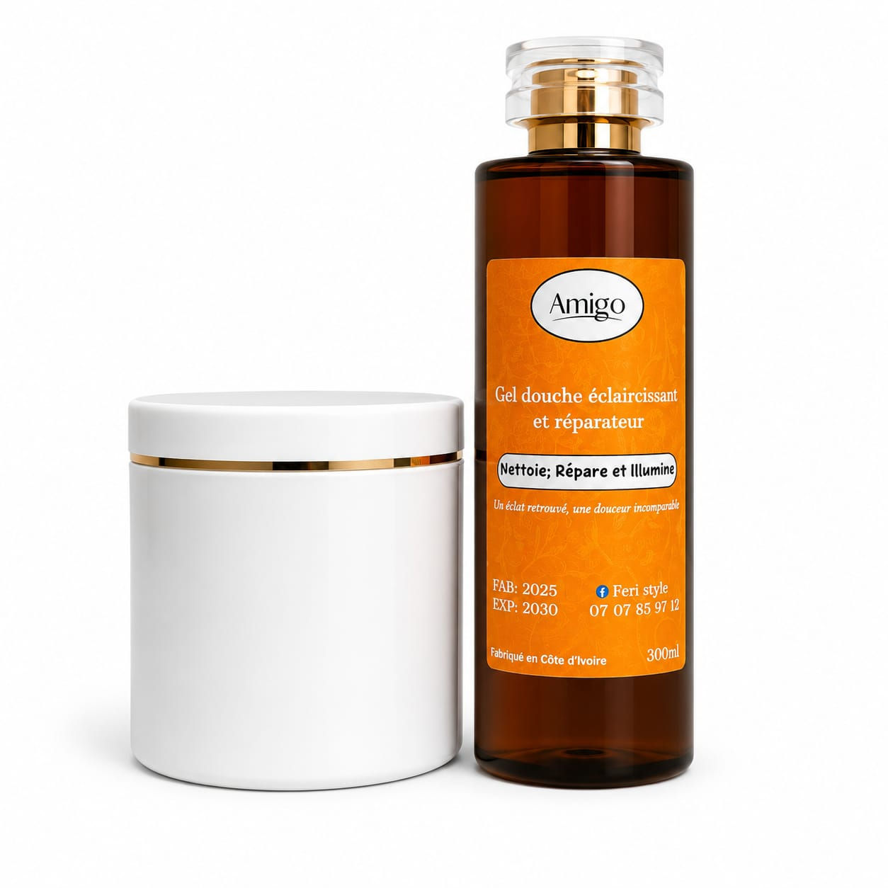 Duo : lait + gel éclaircissant peaux sensibles