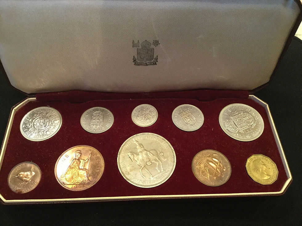 Thumbnail: Great Britain 1953 Queen Mint Box Set of 10 Coins