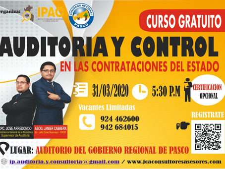 BIENVENIDO A NUESTRO CURSO EXCLUSIVO DE IPAC Y JCA CONSULTORES & ASESORES