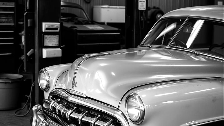 cool old car at auto repair.jpg