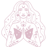 spiritual goddess holding hands in prayer