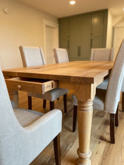 White Oak Farmhouse Table with Drawer