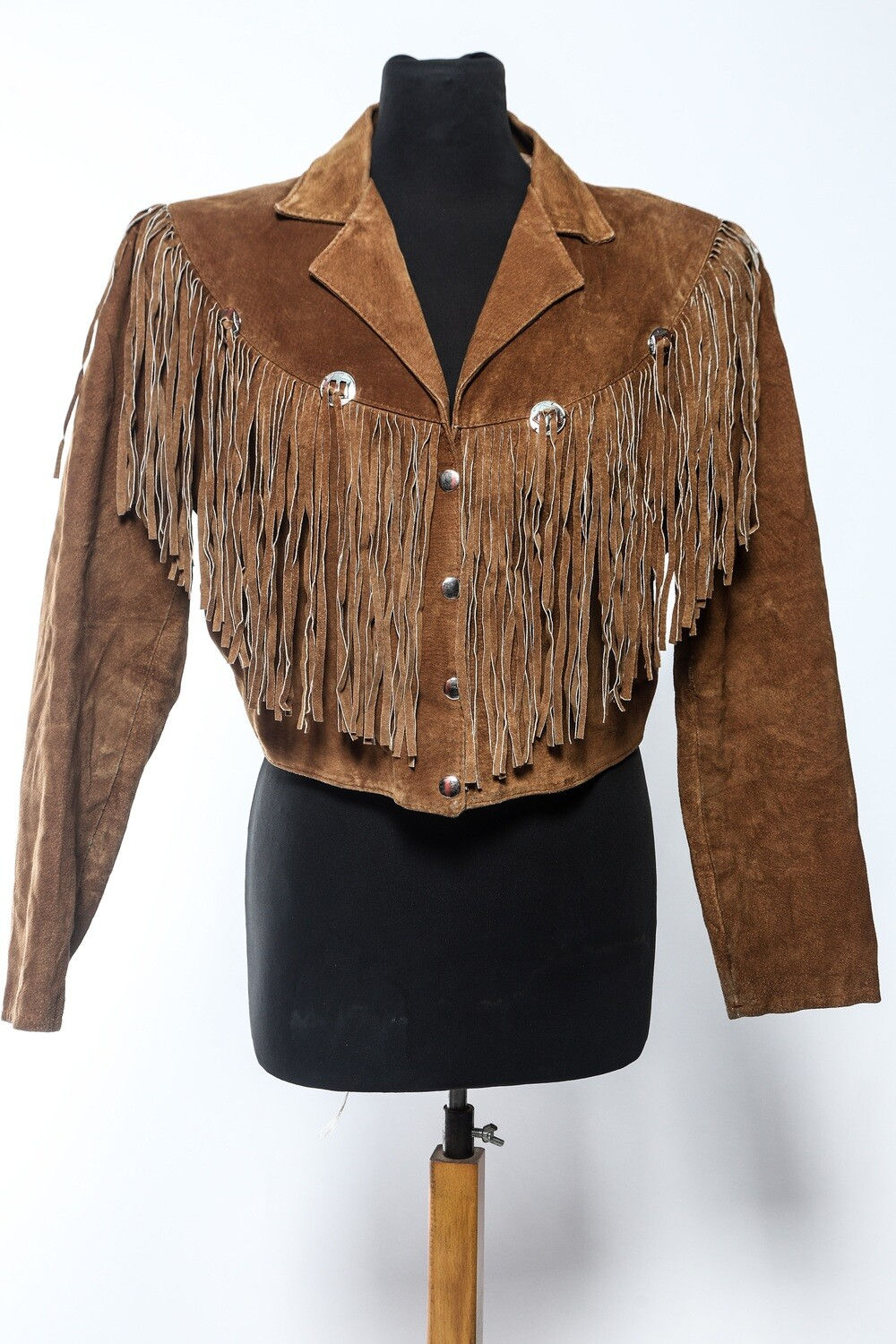 Γυναικείο μπουφάν σουέτ κοντό με κρόσσια