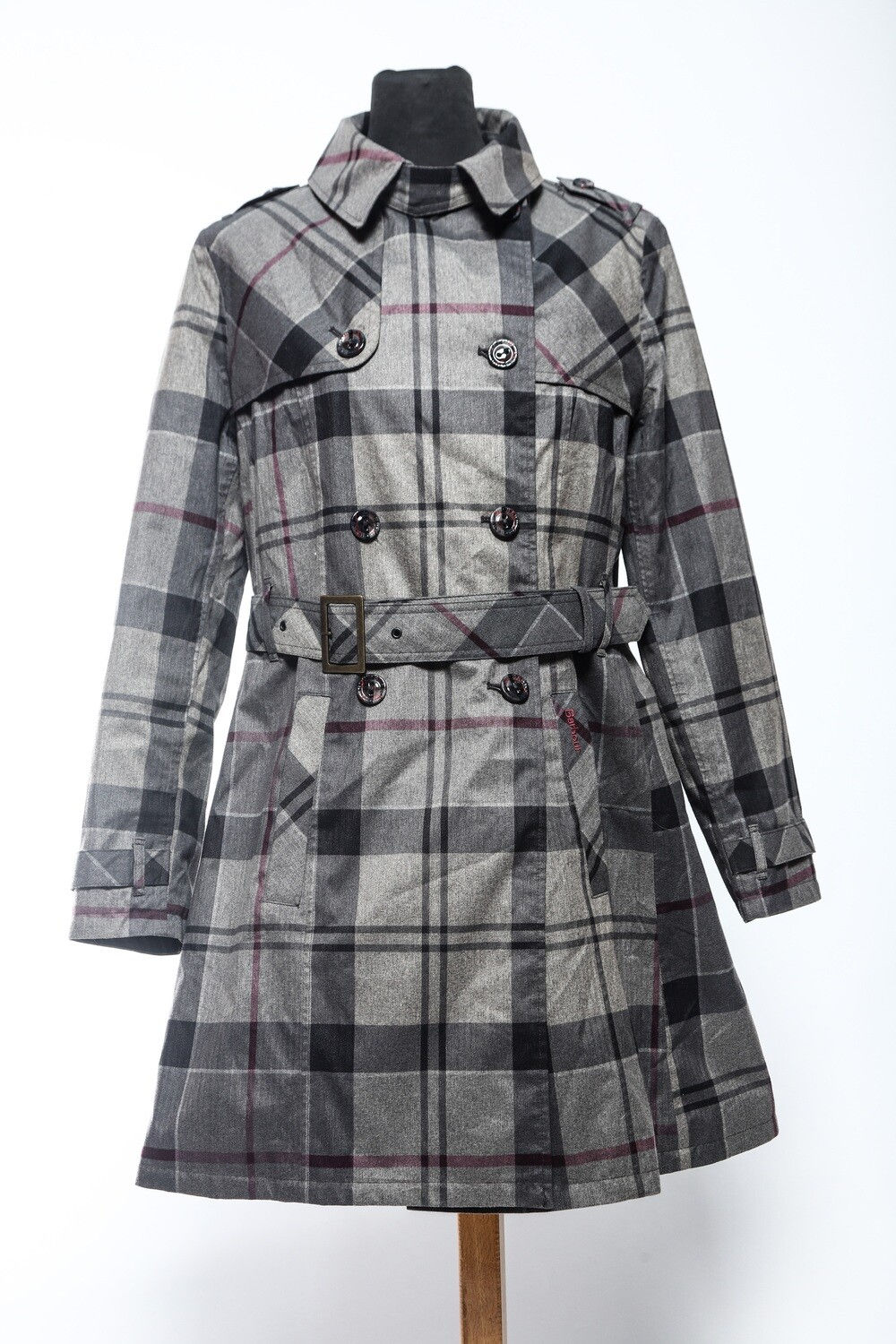Plaid Barbour Women's Trench Coat
