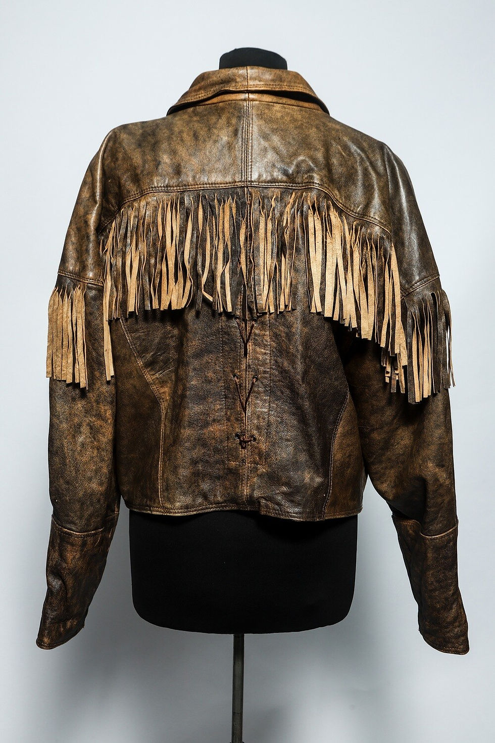 Thumbnail: Vintage Leather Jacket with Fringes