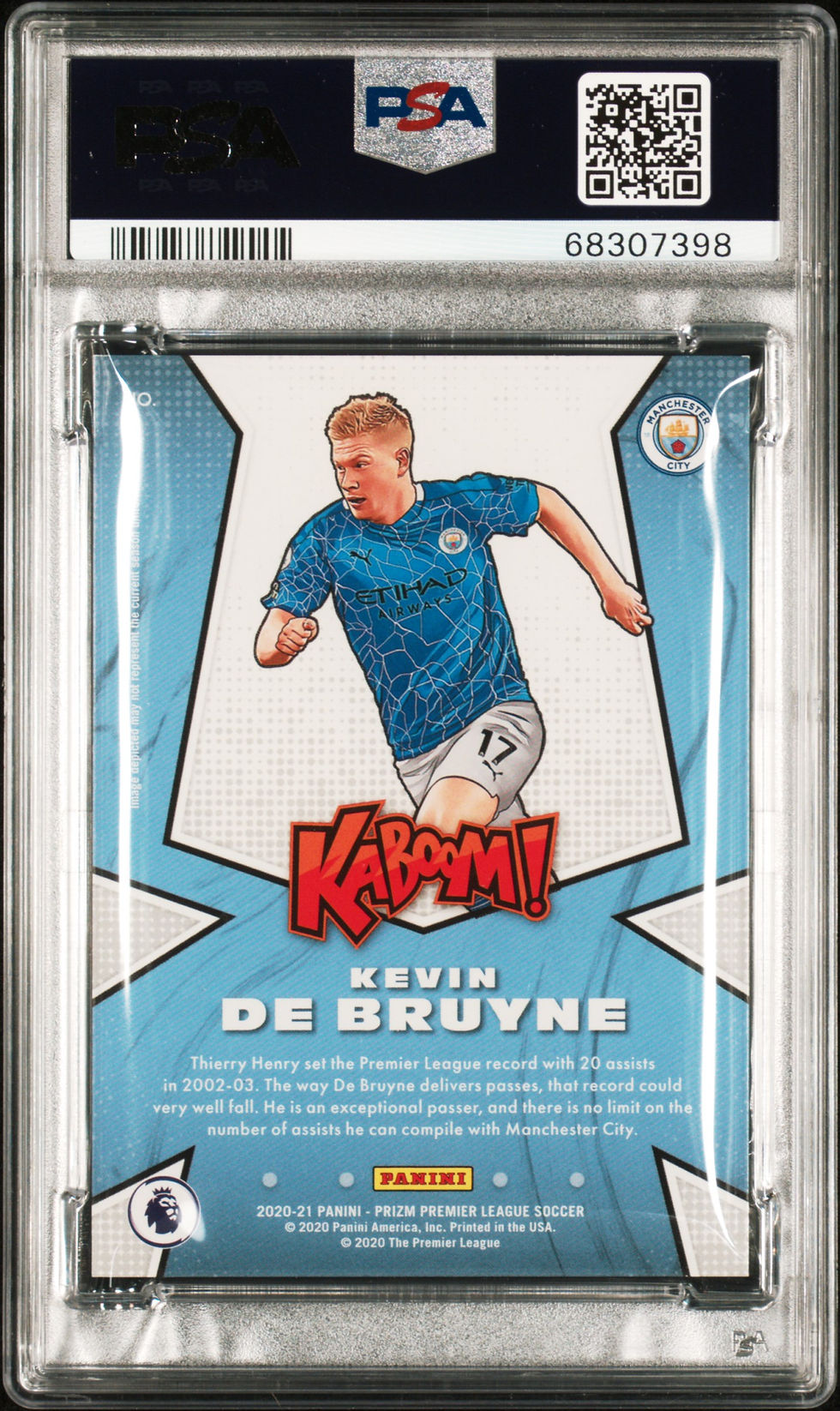2020-21 PANINI PRIZM PREMIER LEAGUE KABOOM! KEVIN DE BRUYNE #11 PSA 9 MINT