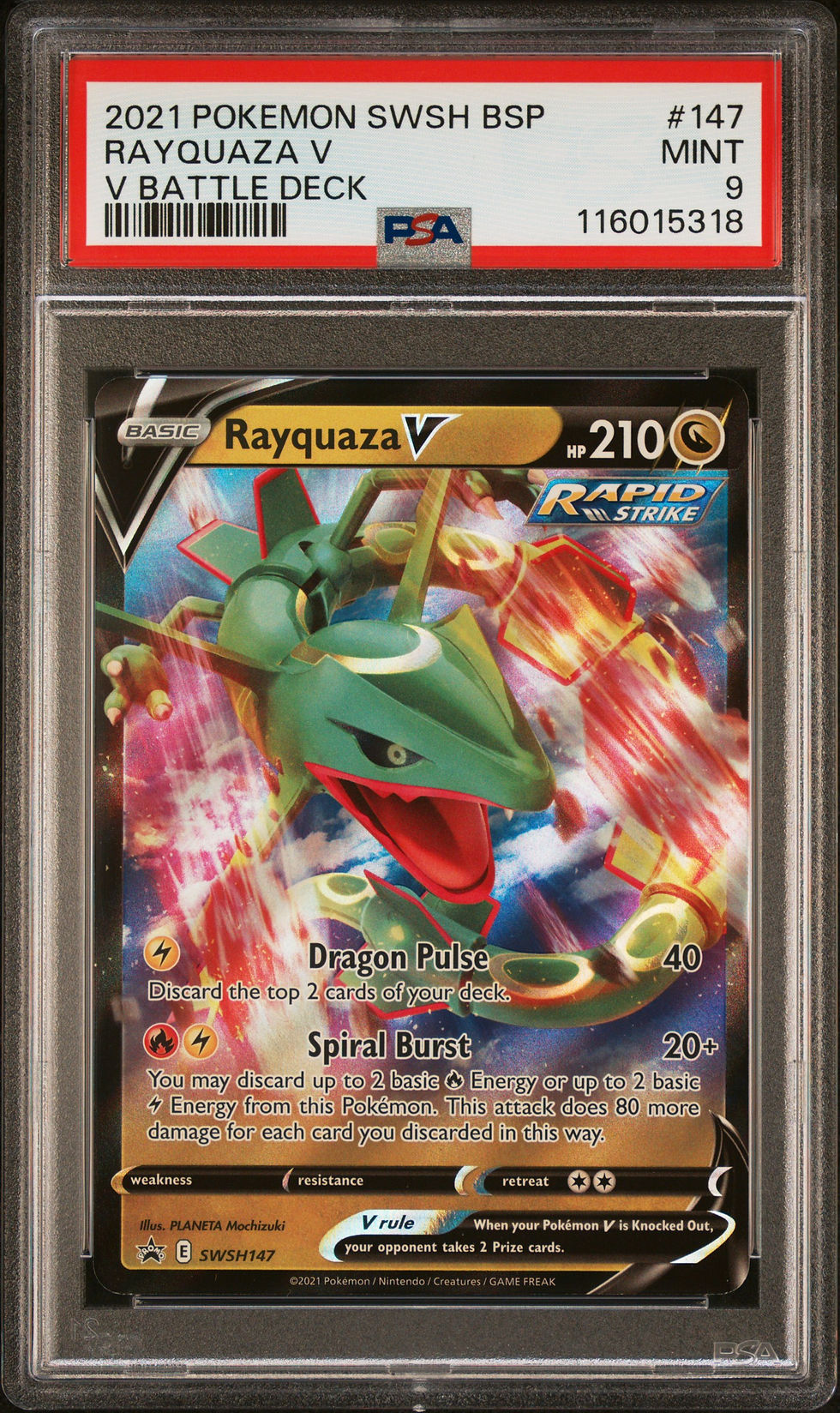 Rayquaza V - SWSH147 - Black Star Promo - Sword & Shield - PSA 9 - Pokemon TCG