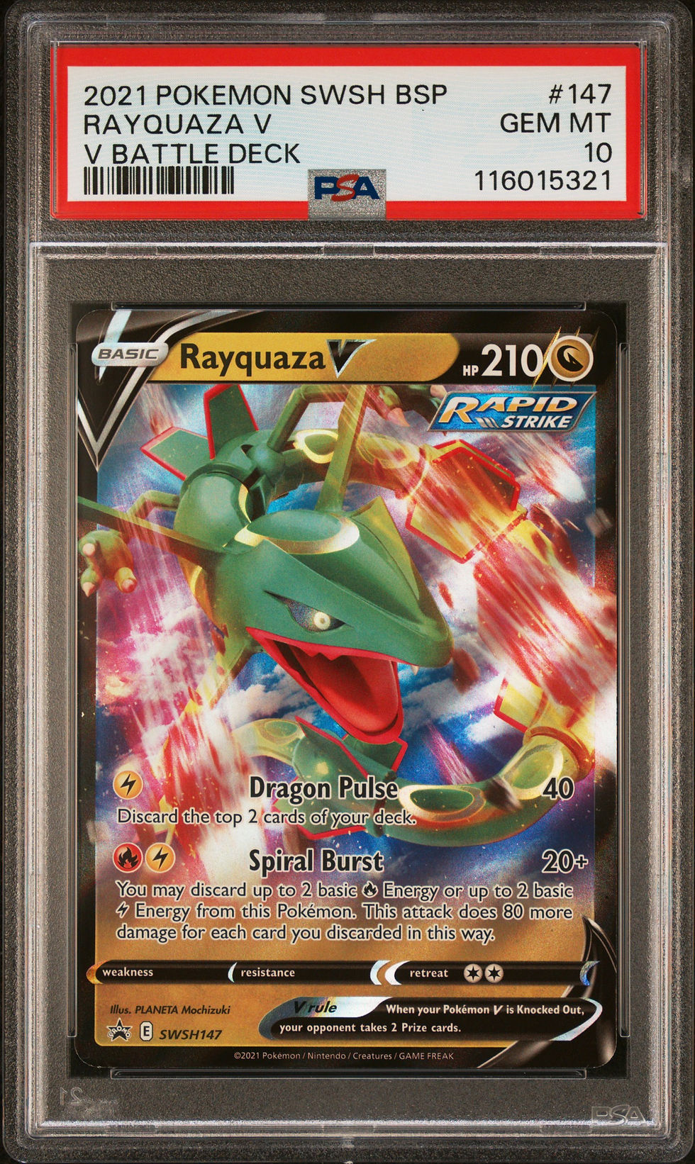 Rayquaza V - SWSH147 - Black Star Promo - Sword & Shield PSA 10 Pokemon TCG