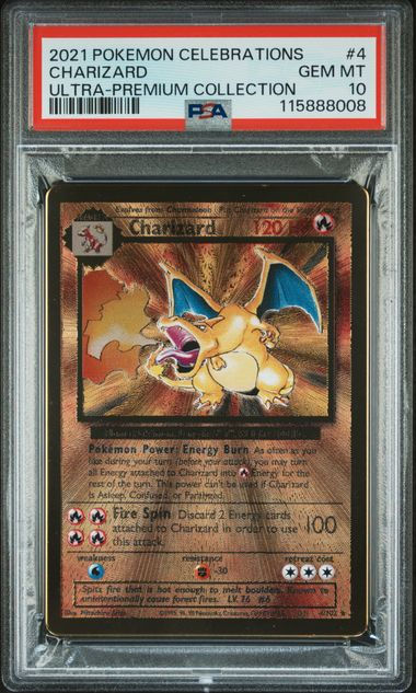 Charizard - 4/102 - Metal Card - Celebrations Ultra Premium Collection - PSA 10 - Pokemon TCG