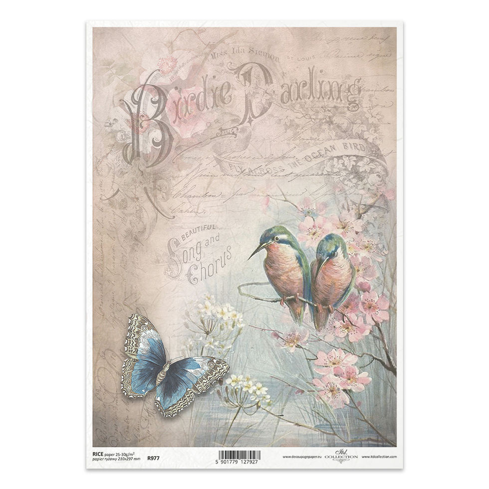 Decorative Rice Paper – Birds, Butterfly & Floral