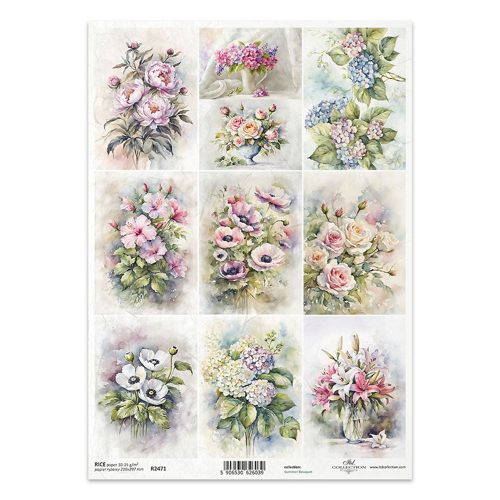 Decorative Rice Paper – Summer Floral Bouquet