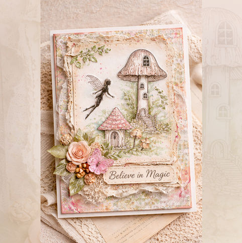 Decorative Stamp - Fairy & Mushroom House