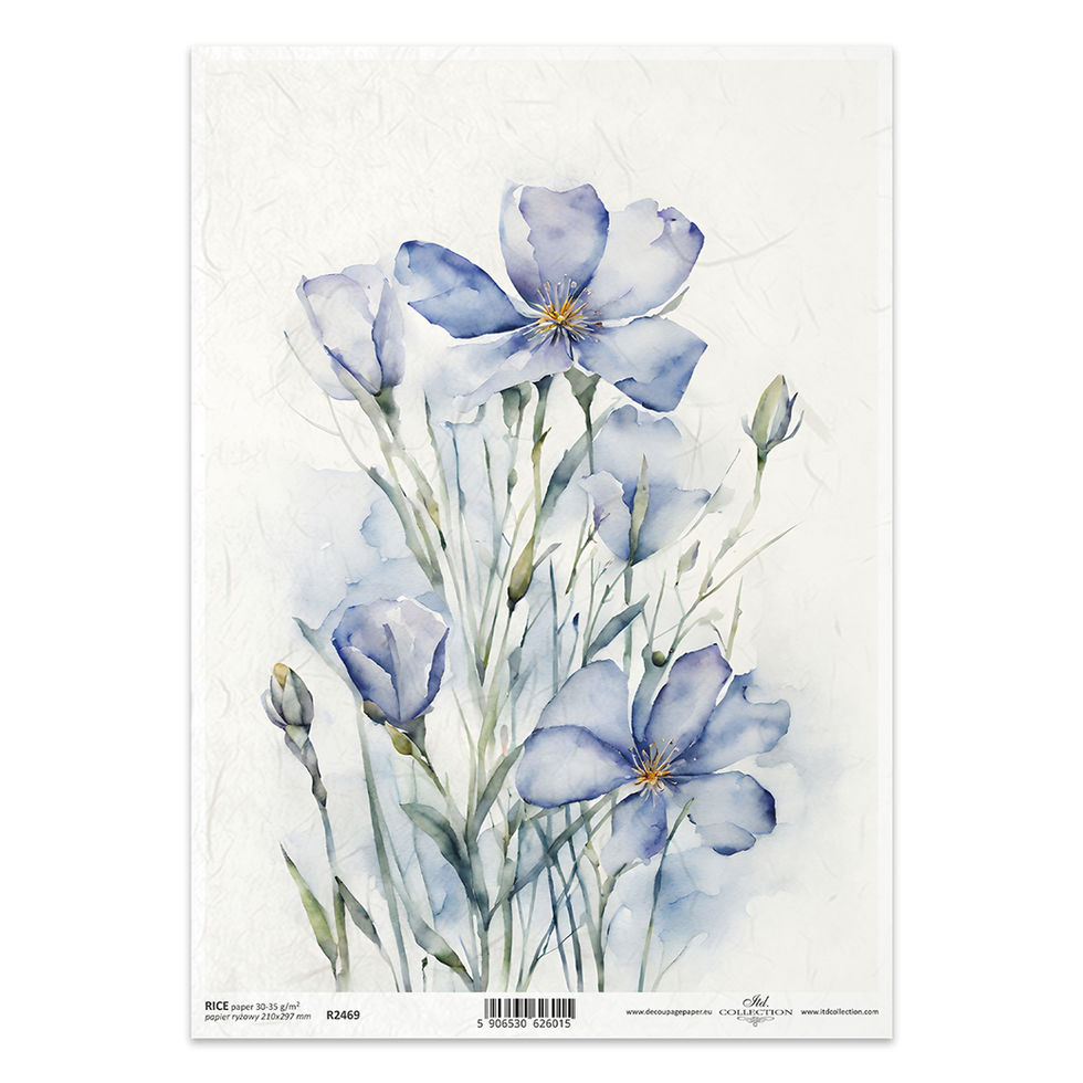 Decorative Rice Paper – Blue Floral