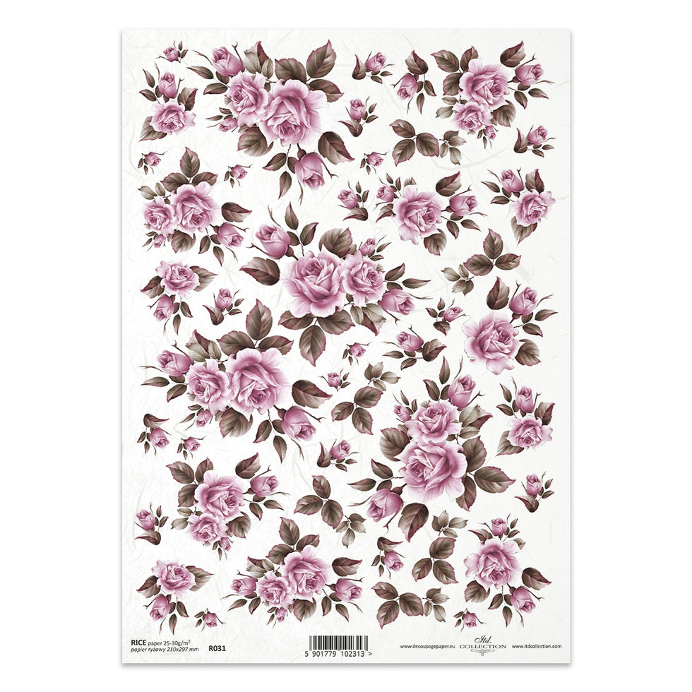 Decorative Rice Paper – Pink Roses