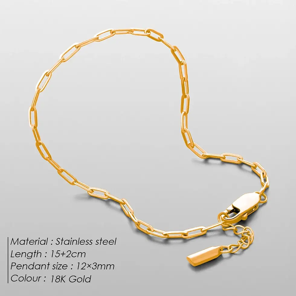 Thumbnail: eManco Men's 2mm Stainless Steel Paperclip Bracelet – Adjustable Fashion Gift