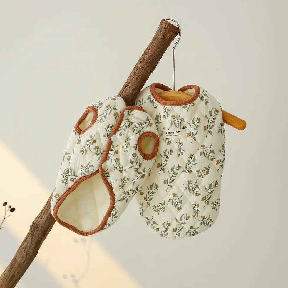 Thumbnail: Dog Winter Vest Jacket Padded Vest Floral Cotton Winter/Autumn