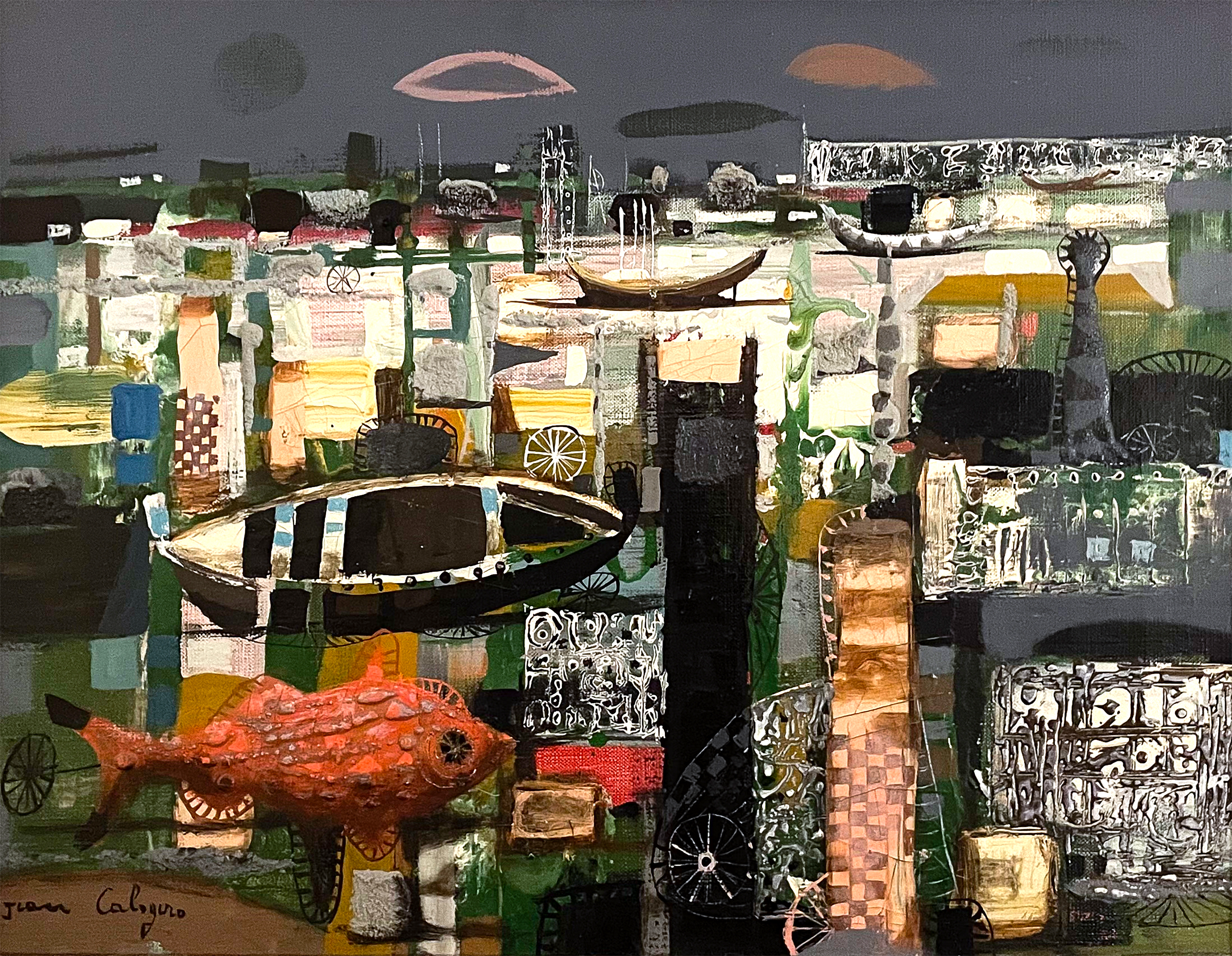 "Red Fish" by Jean Calogero, circa Mid to Late 20th Century