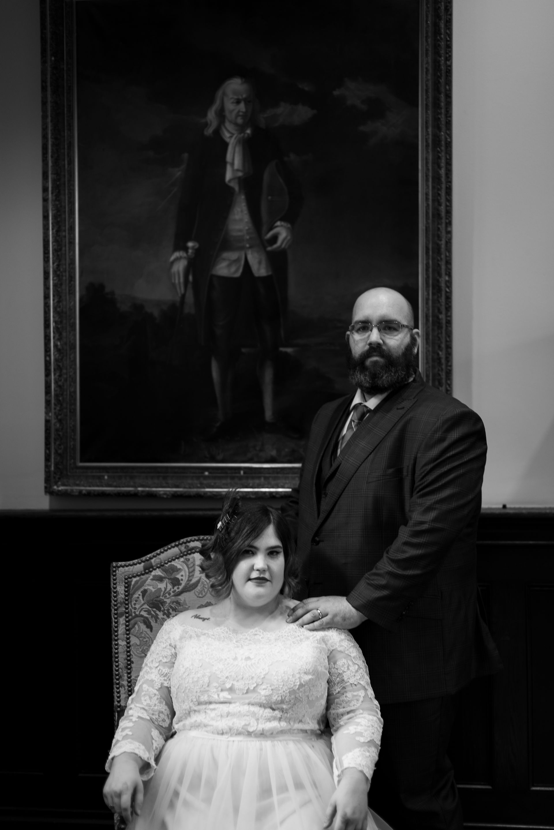 vintage, moody elopement