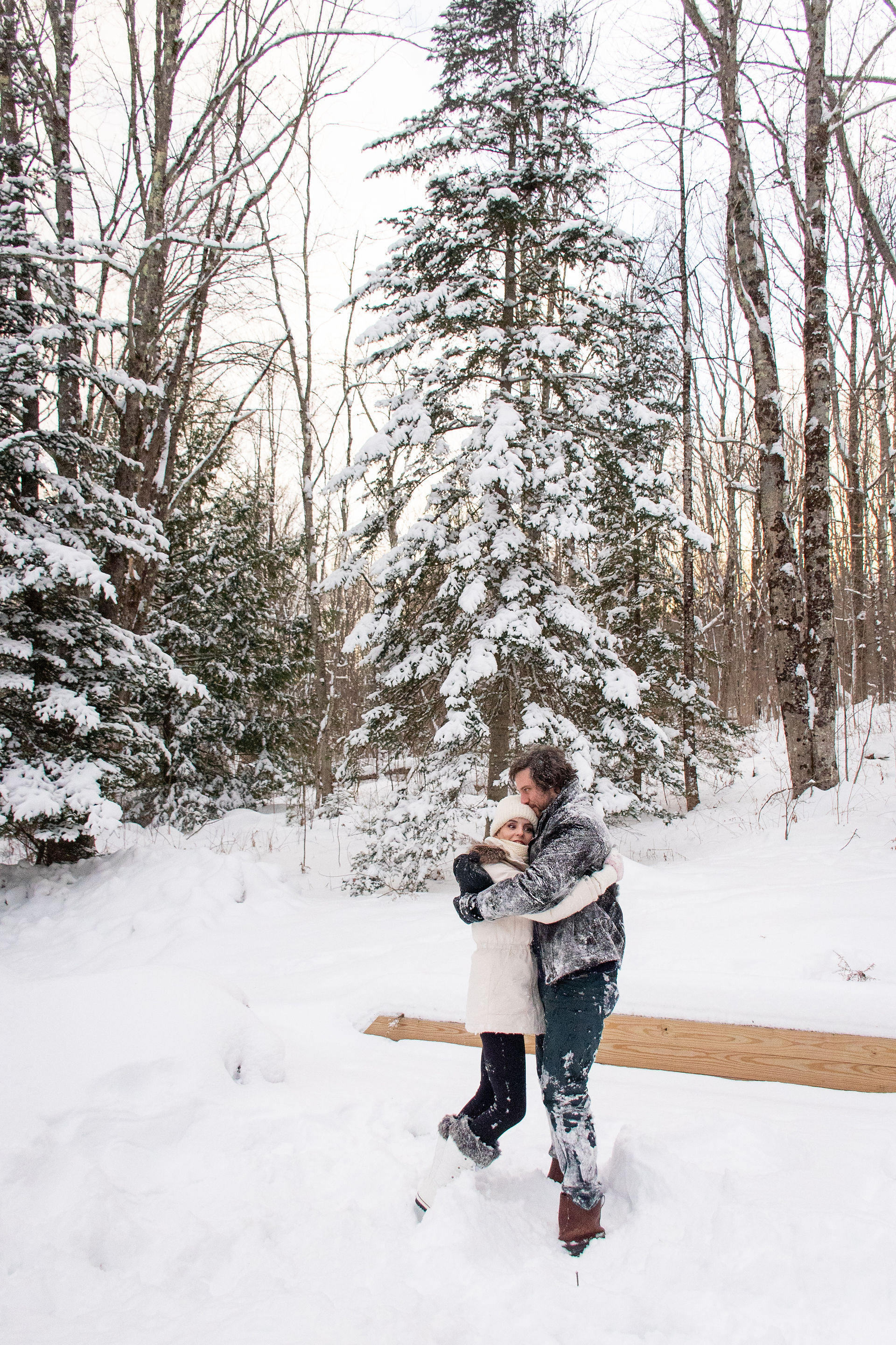 Winter A-Frame Elopement in Bethlehem, NH