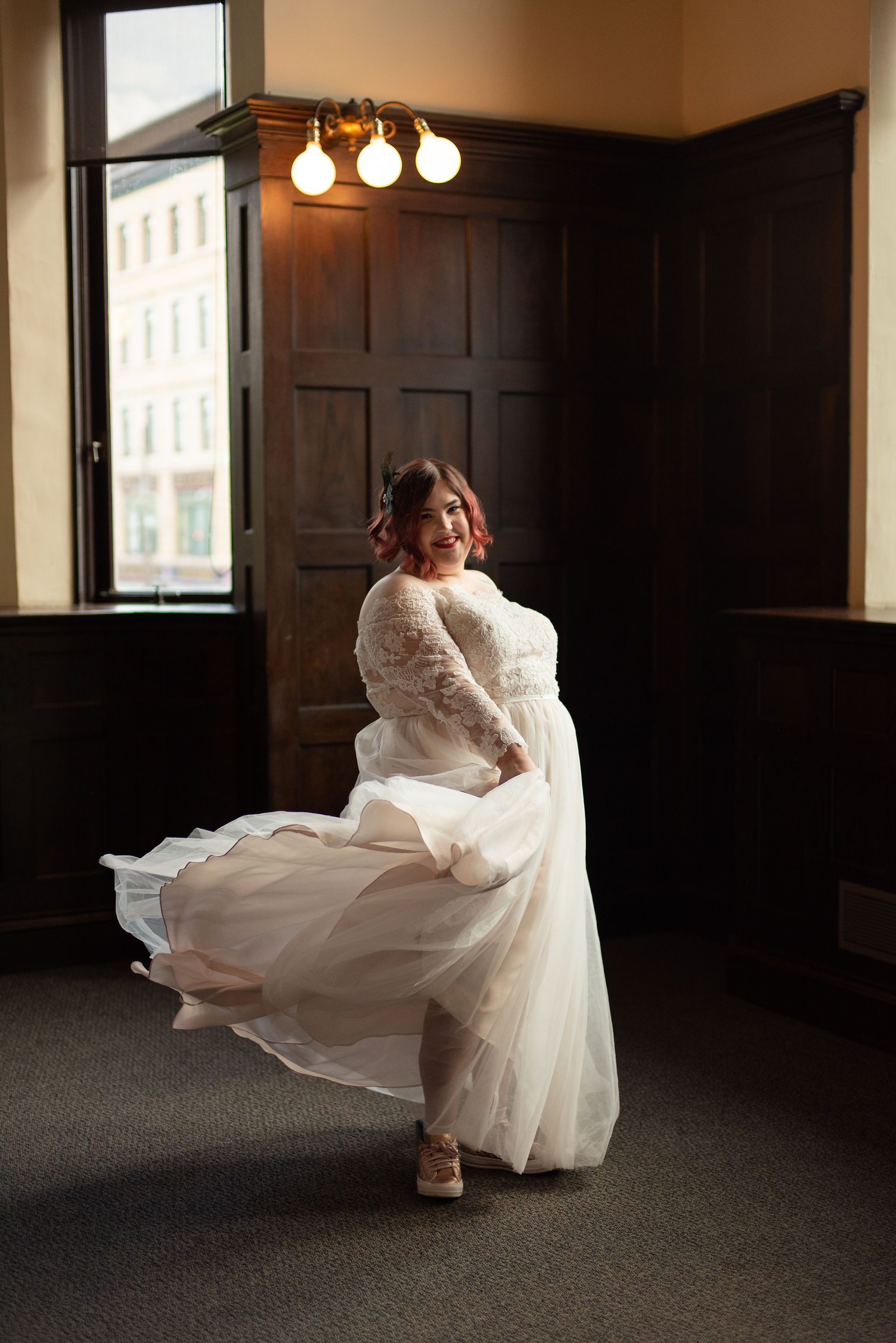 vintage, moody elopement