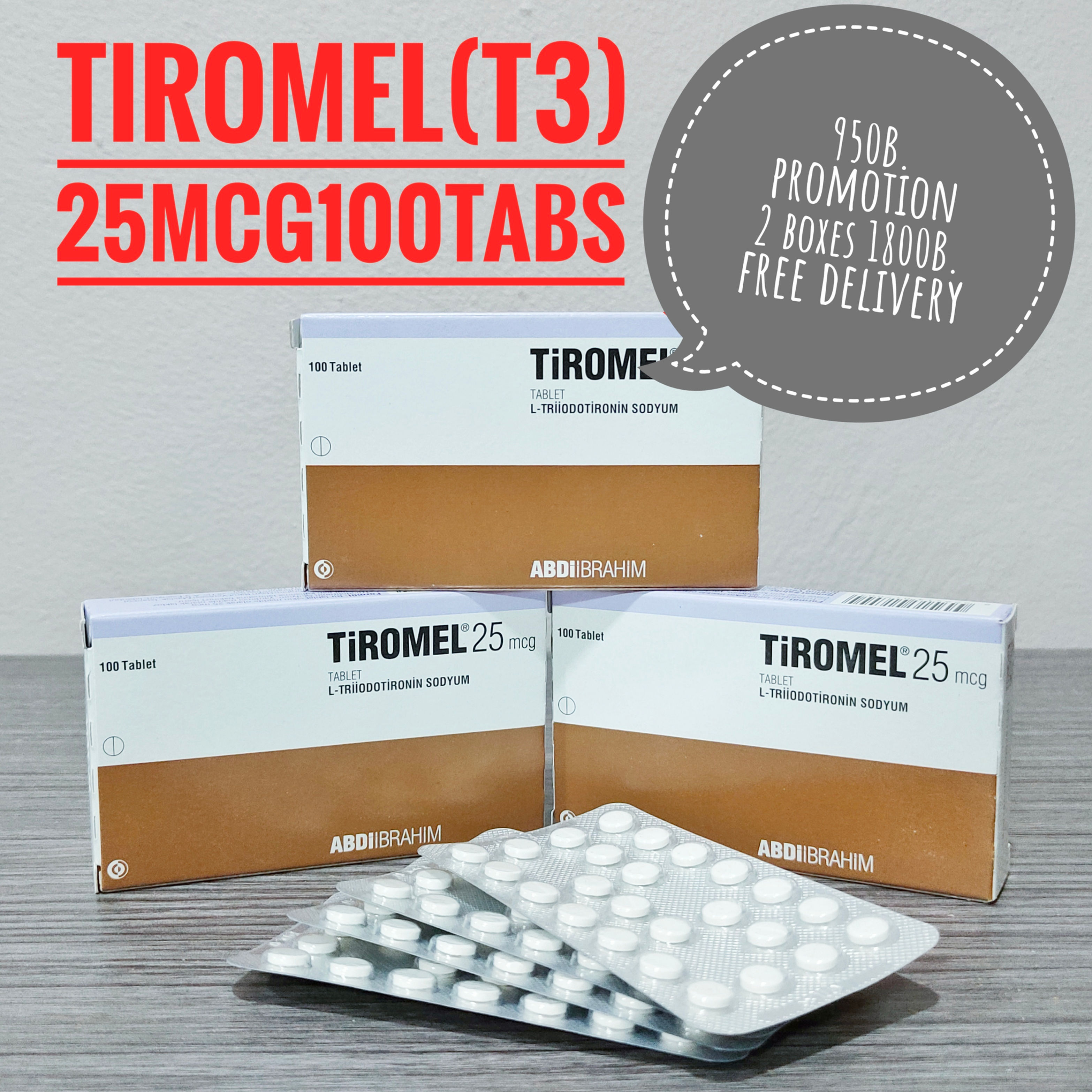 Tiromel (t3) 25mcg.100tabs.