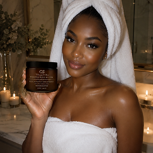 a beautiful black women using changed skin