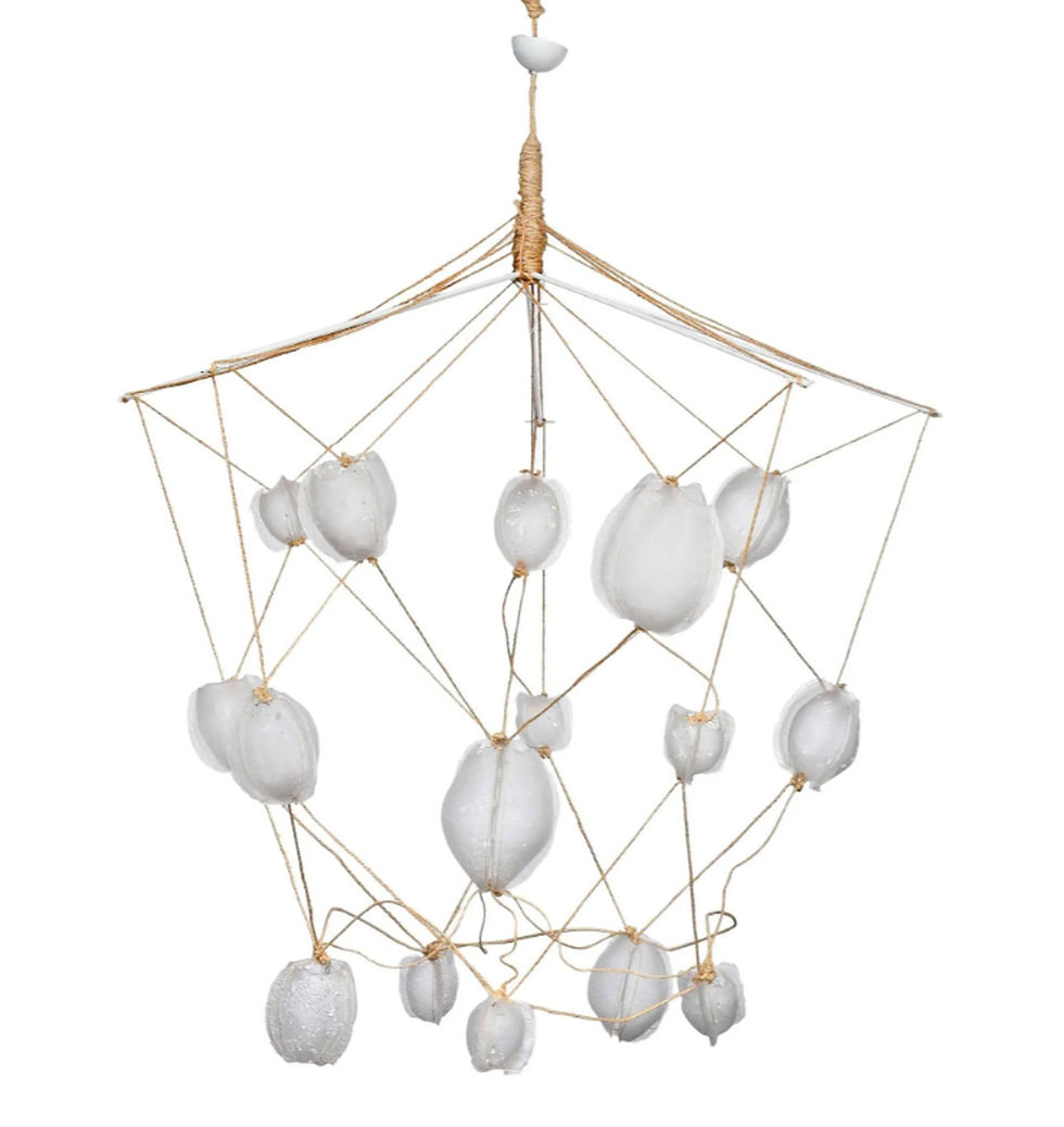 Manolito & Manolito "Ouef de Selenite" Chandelier Circa20c Lead
