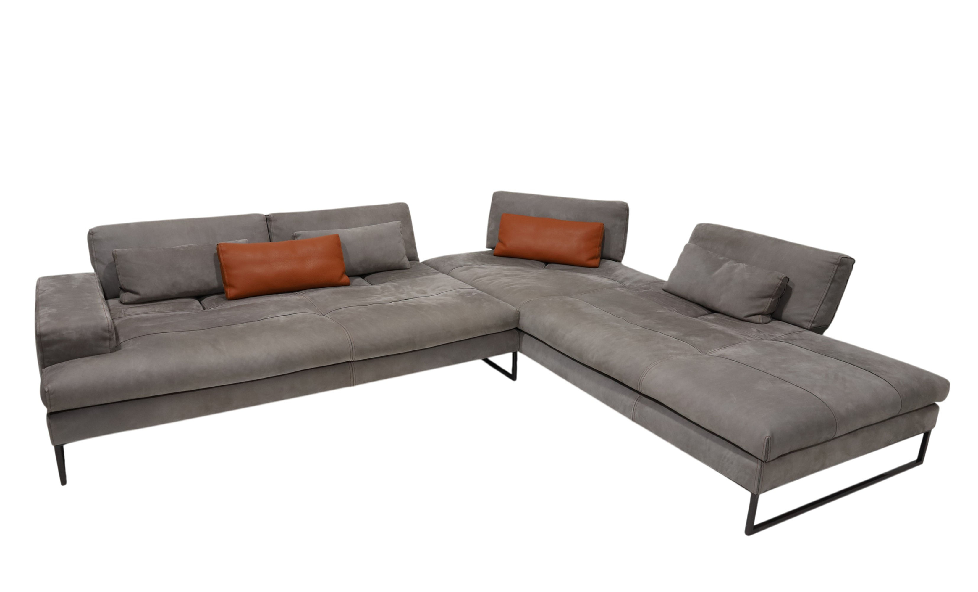 Italian leather sofa circa20c modern design gray