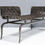 Thumbnail: Klismos Style Leg Metal and Woven Leather Bench  circa20c side corner 2