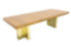 Milo Baughman Walnut and Brass Base Dining Table circa20 fonrt c