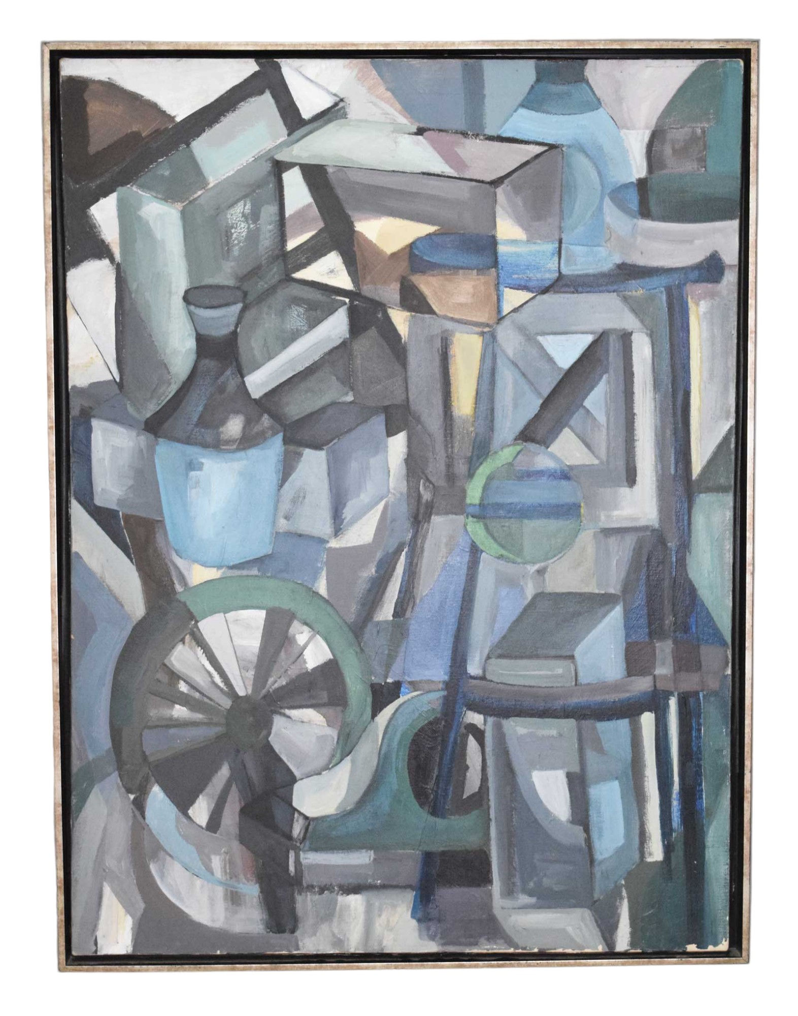 Mid-Century Modern Abstract Oil on Canvas circa20c modern lead