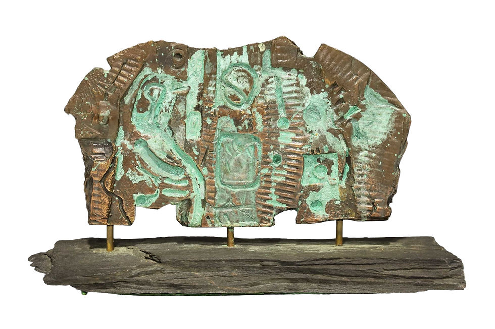 Brutalist Bronze Sculpture circa20c mid century modern lead