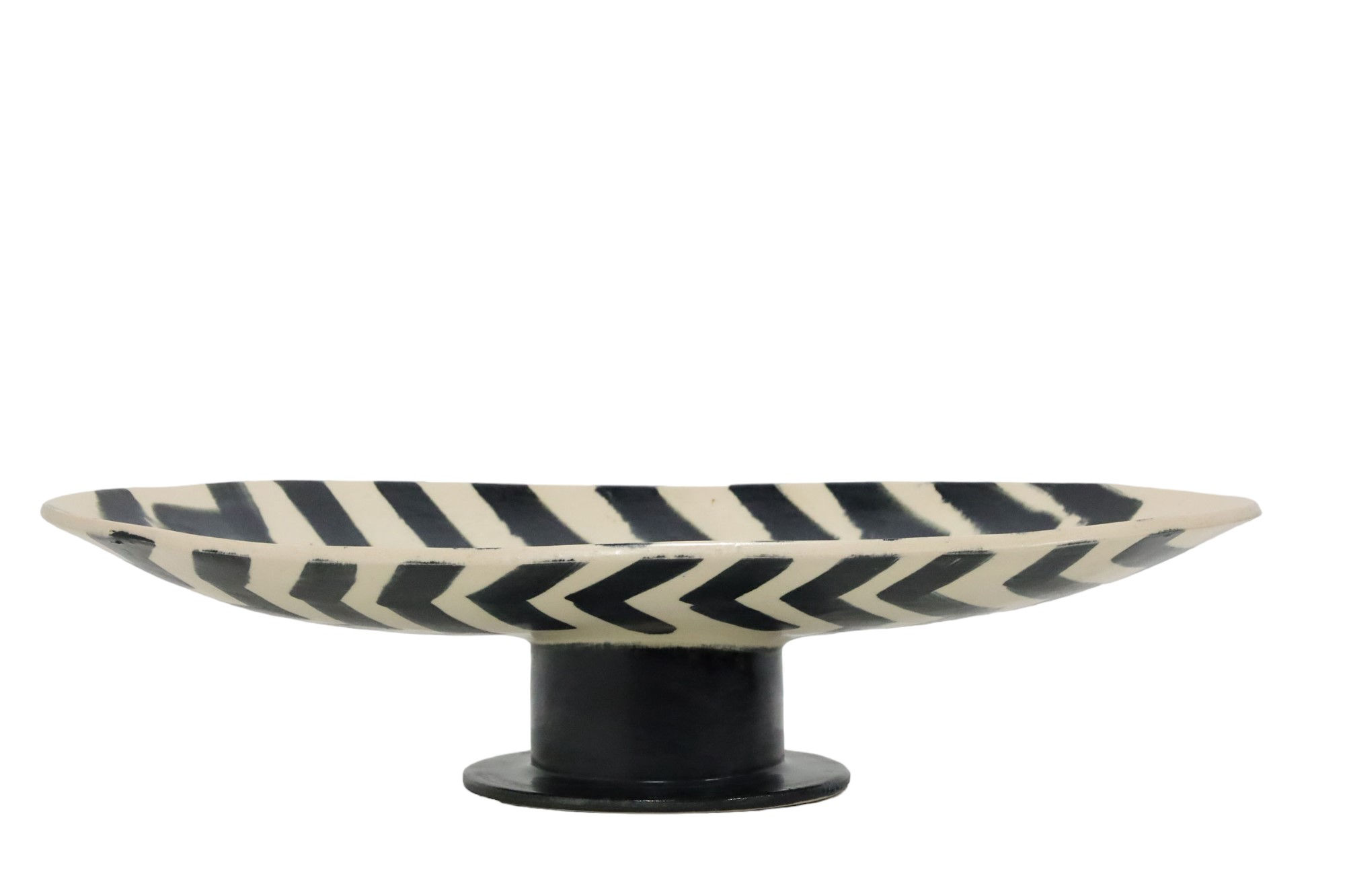 Large Footed Ceramic Platter circa20c dallas mid century lead