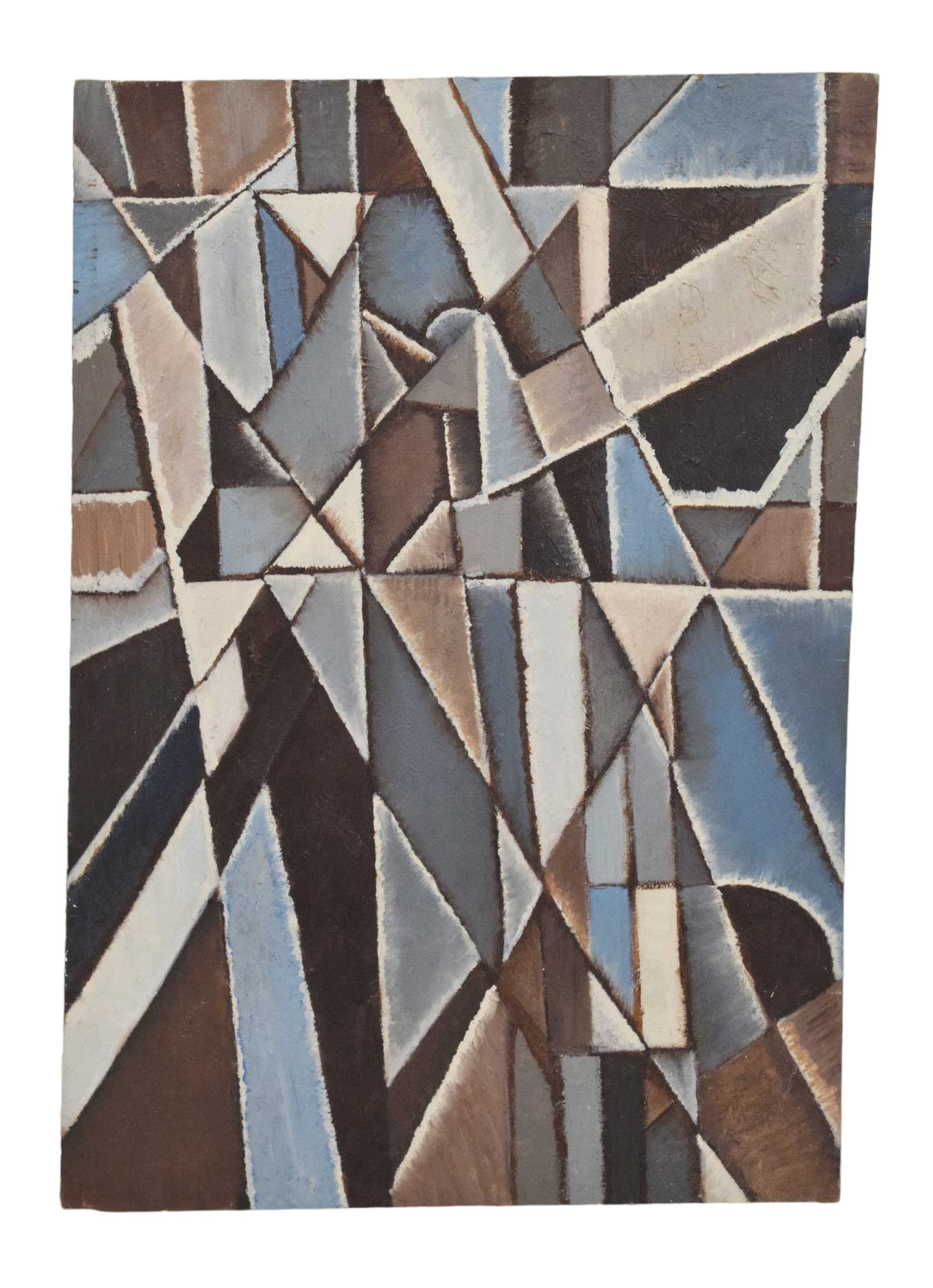 Mid-Century New York School Abstract Modernist Cubist Oil Painting circa20c modern lead