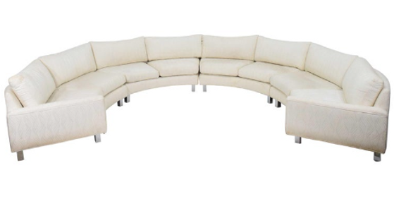 Milo baughman sofa curved top