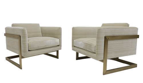 Milo Baughman T-Back Chairs in Holly Hunt Great Plains Velvet | circa20c