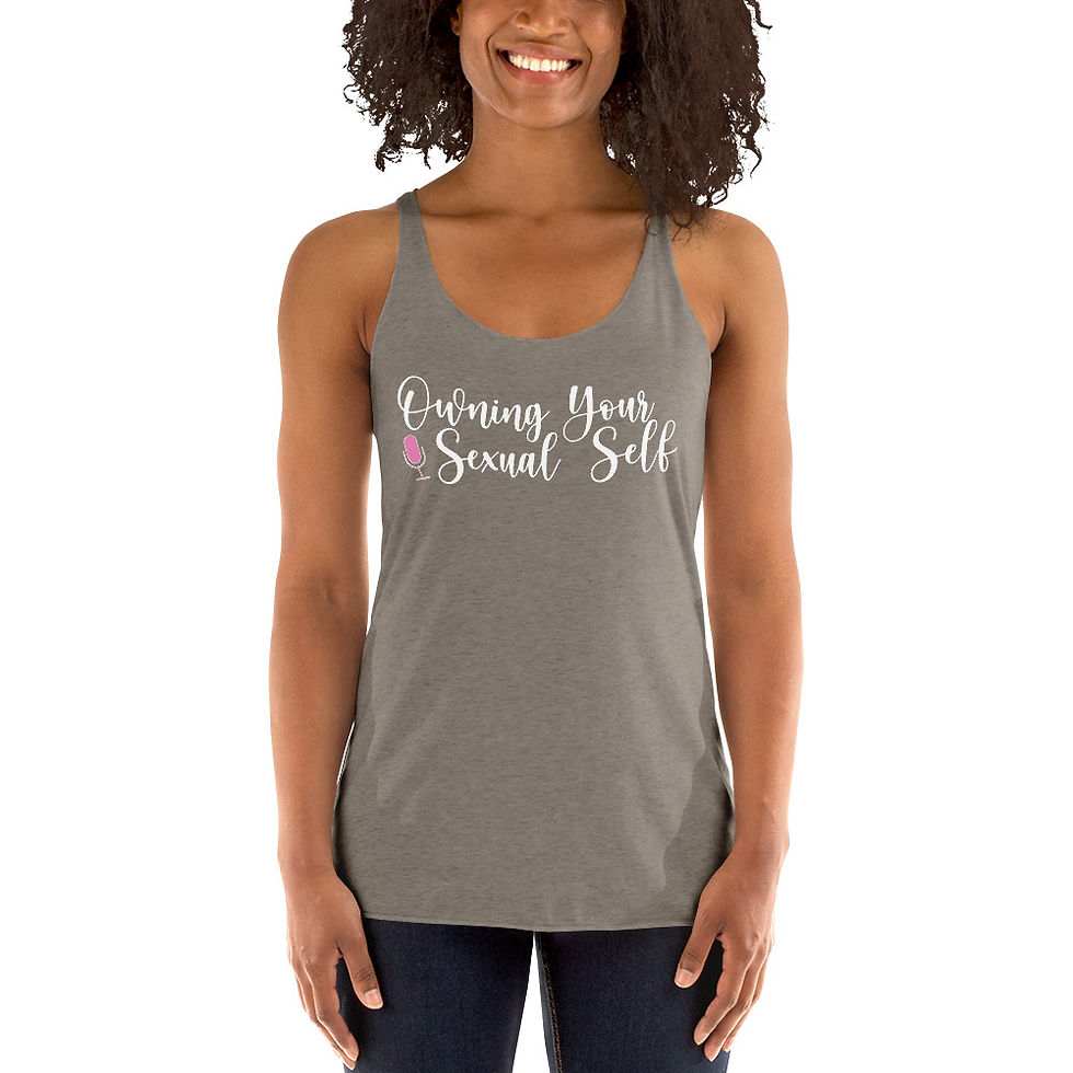 Thumbnail: Owning Your Sexual Self White Logo Women's Racerback Tank