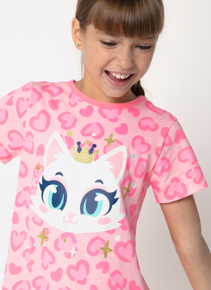 Thumbnail: Short Doll Eco Romantic Cat - Pink (Teen)