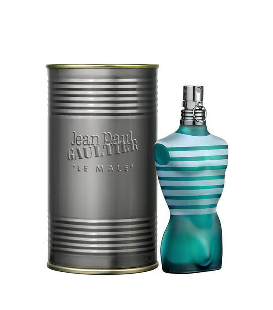 Miniatura: Frasco Busto Listrado com embalagem em lata do perfume Jean Paul Gaultier Le Male EDT Masculino 75ml vendido por dayclo