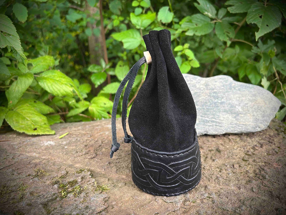 Thumbnail: Rune Pouch - Black Celtic Braid
