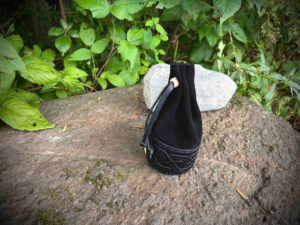 Thumbnail: Rune Pouch - Black Celtic Braid
