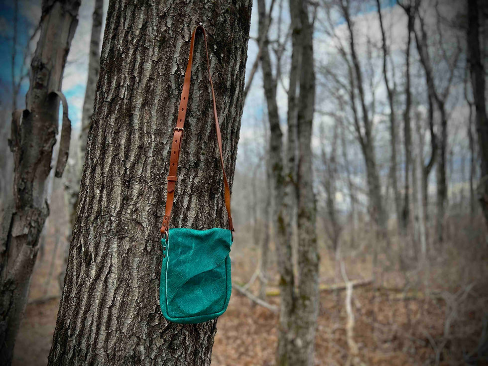 Thumbnail: Wanderer Crossbody - Aqua & Tan