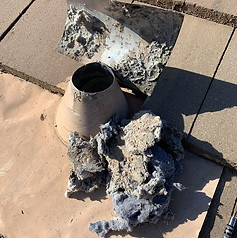 solid masses of lint after clothes dryer vent cleaning